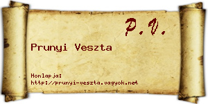 Prunyi Veszta névjegykártya